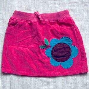 Mini Boden Mini Skirt, Hot Pink, Flower Appliqué, Fuchsia, Back To‎ School, 7-8Y